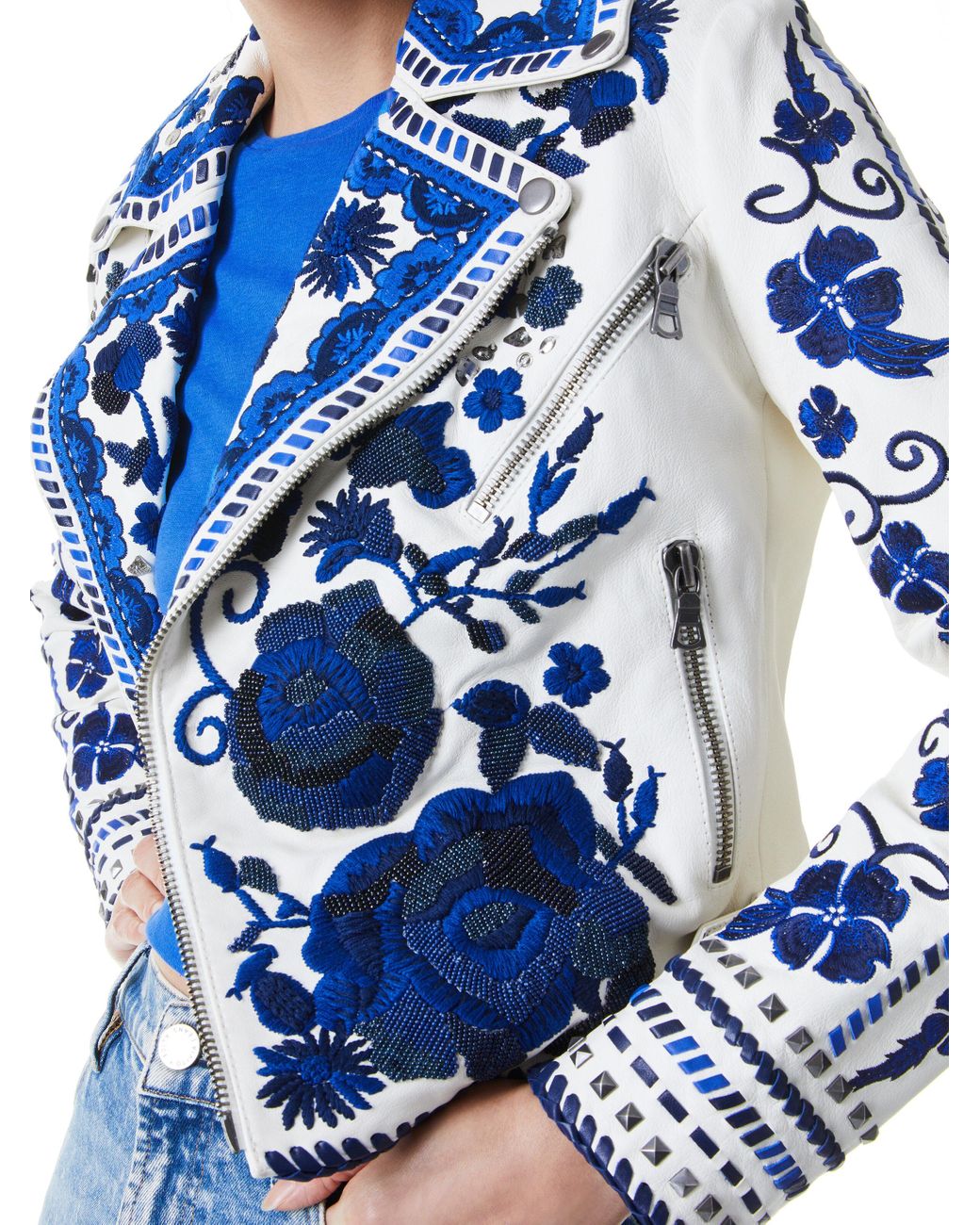 Alice and olivia hot sale embroidered jacket