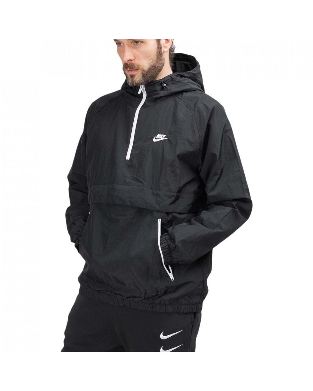 Nike Hooded Woven Anorak in Schwarz f r Herren Lyst DE