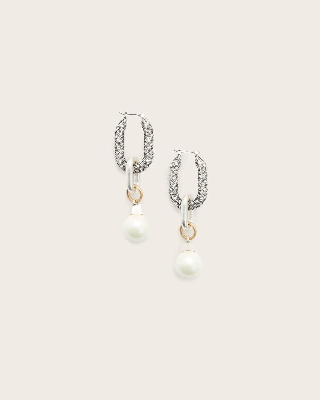 AllSaints Natural Cadence Two Tone Link Earrings