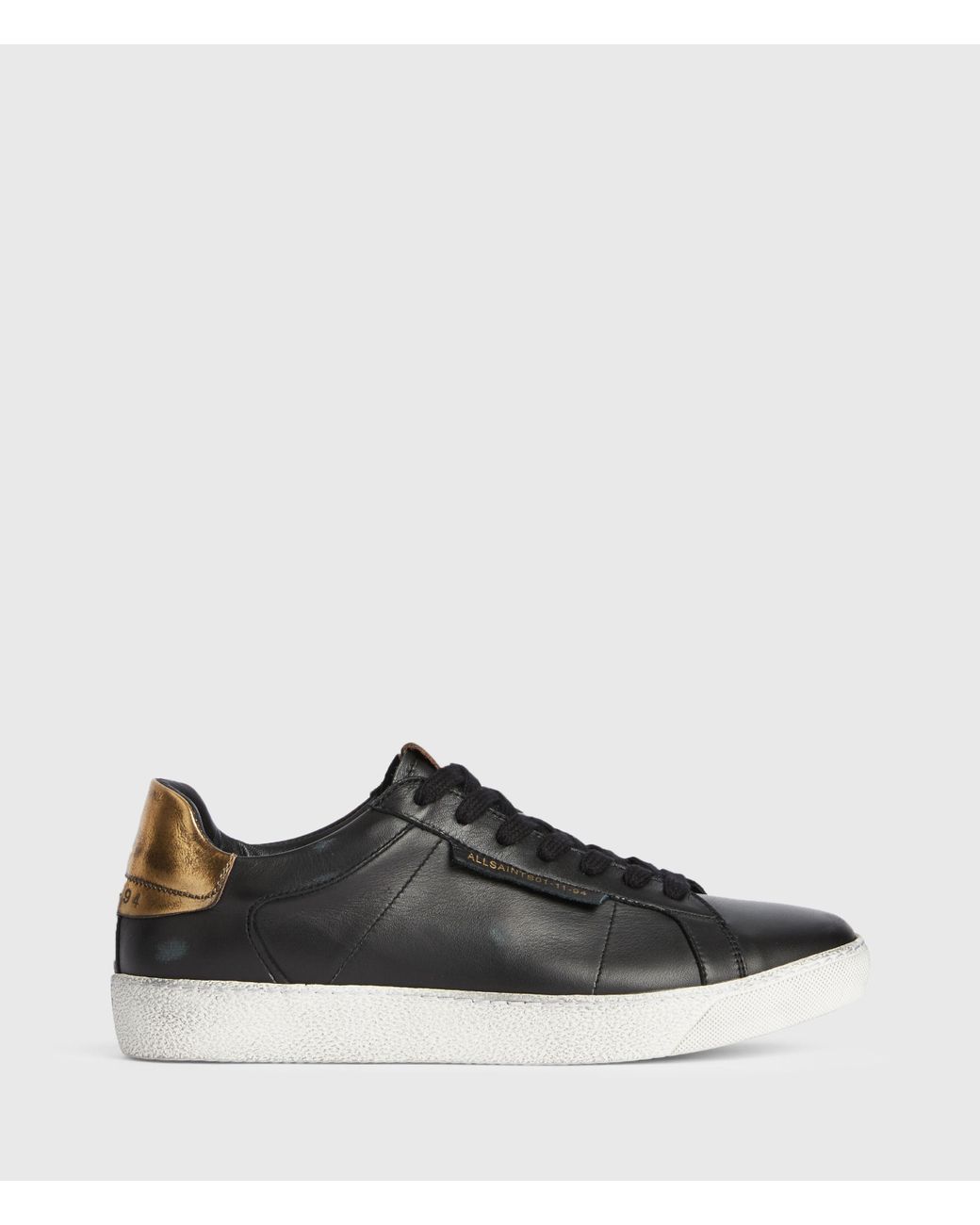 AllSaints Sheer Low Top Leather Sneakers in Black/Gold (Black) - Lyst
