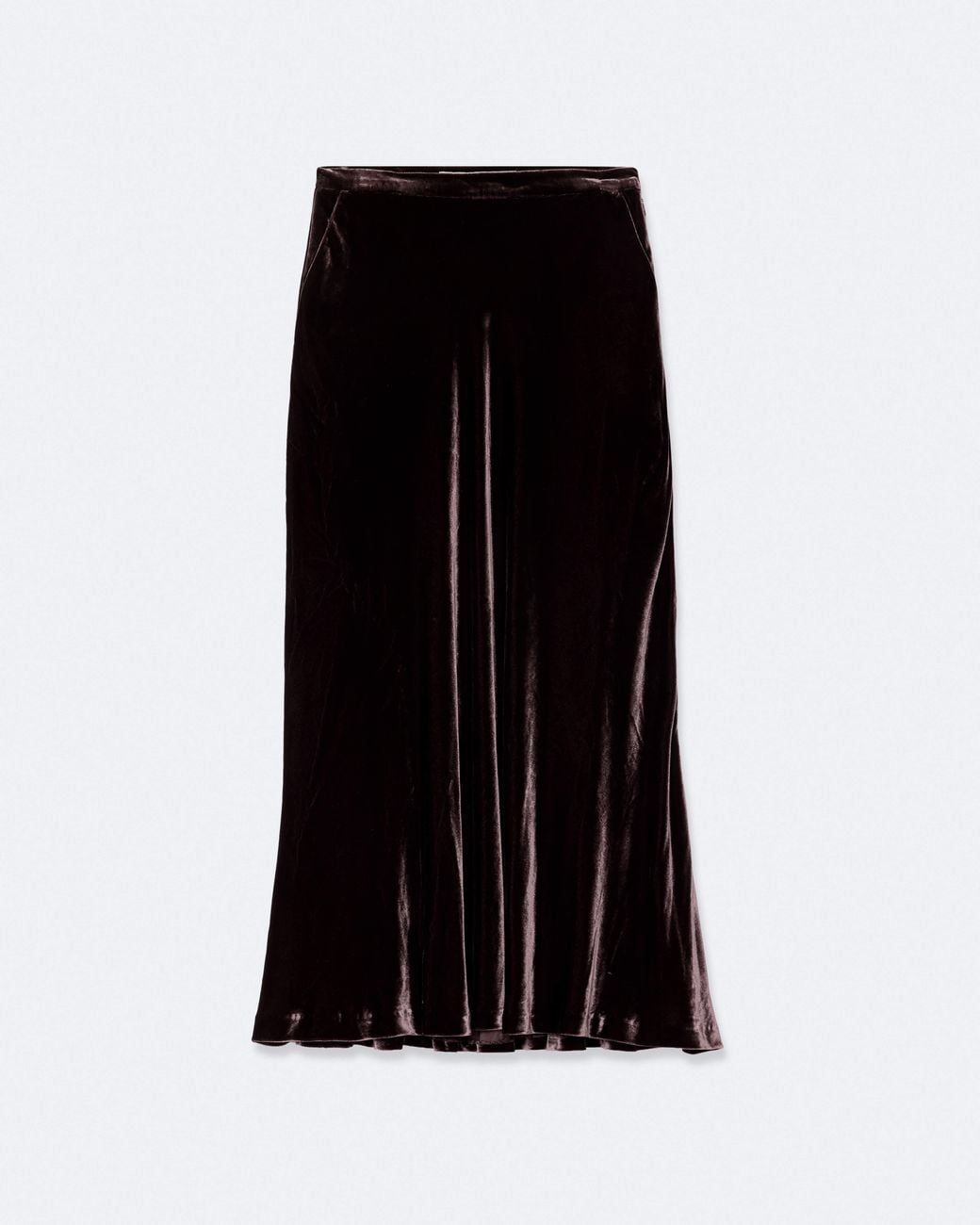 AllSaints Black Nalia Velvet Midi Skirt