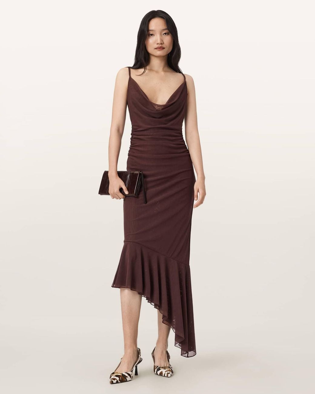 AllSaints Polyamide/Polyester Bea Mesh Midi Dress, /Us 4 in Brown | Lyst AllSaints Polyamide/Polyester Bea Mesh Midi Dress, /Us 4 in Brown | Lyst