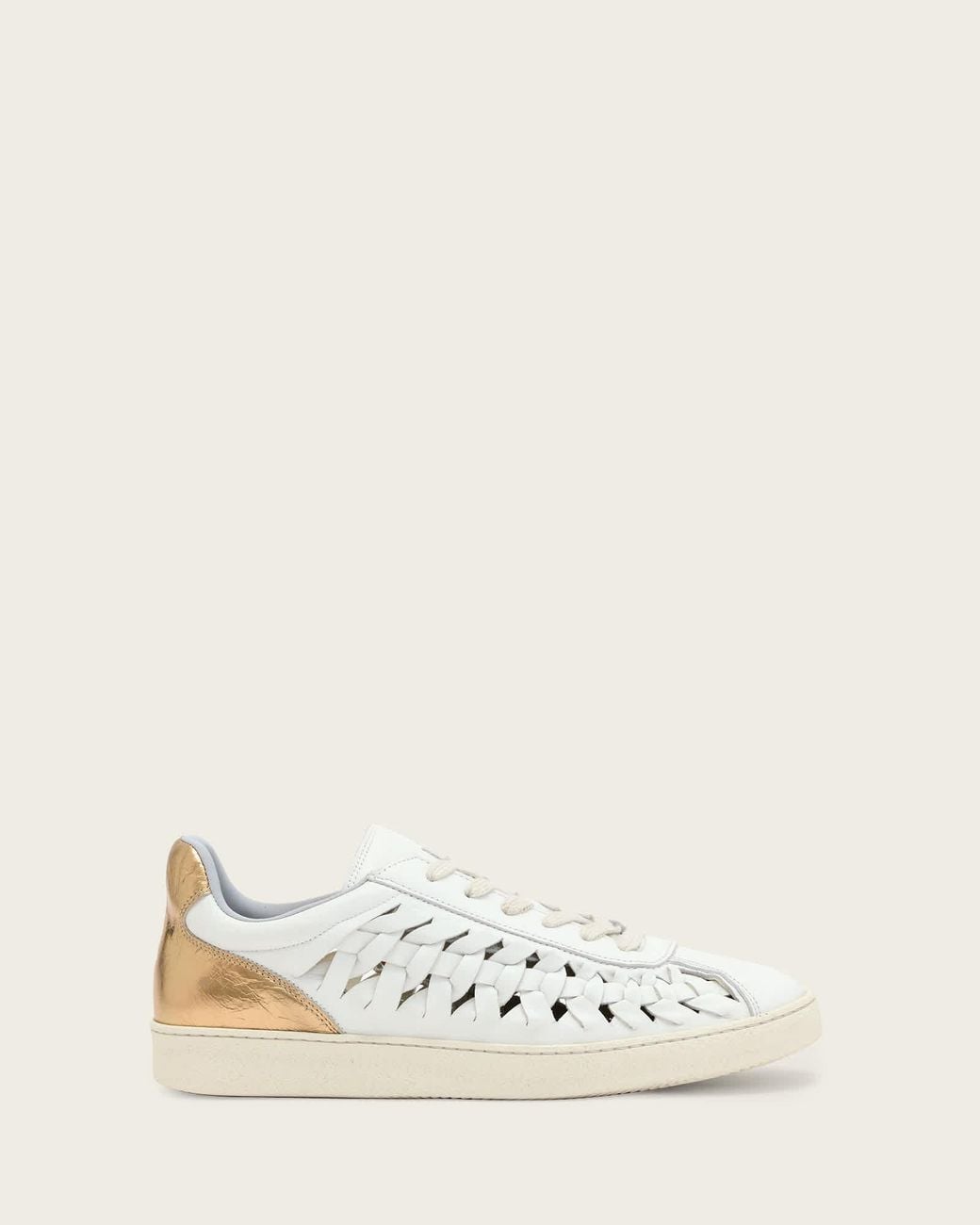 AllSaints Natural Leather Velma Leather Woven Trainers, /Us 6/Eu 36
