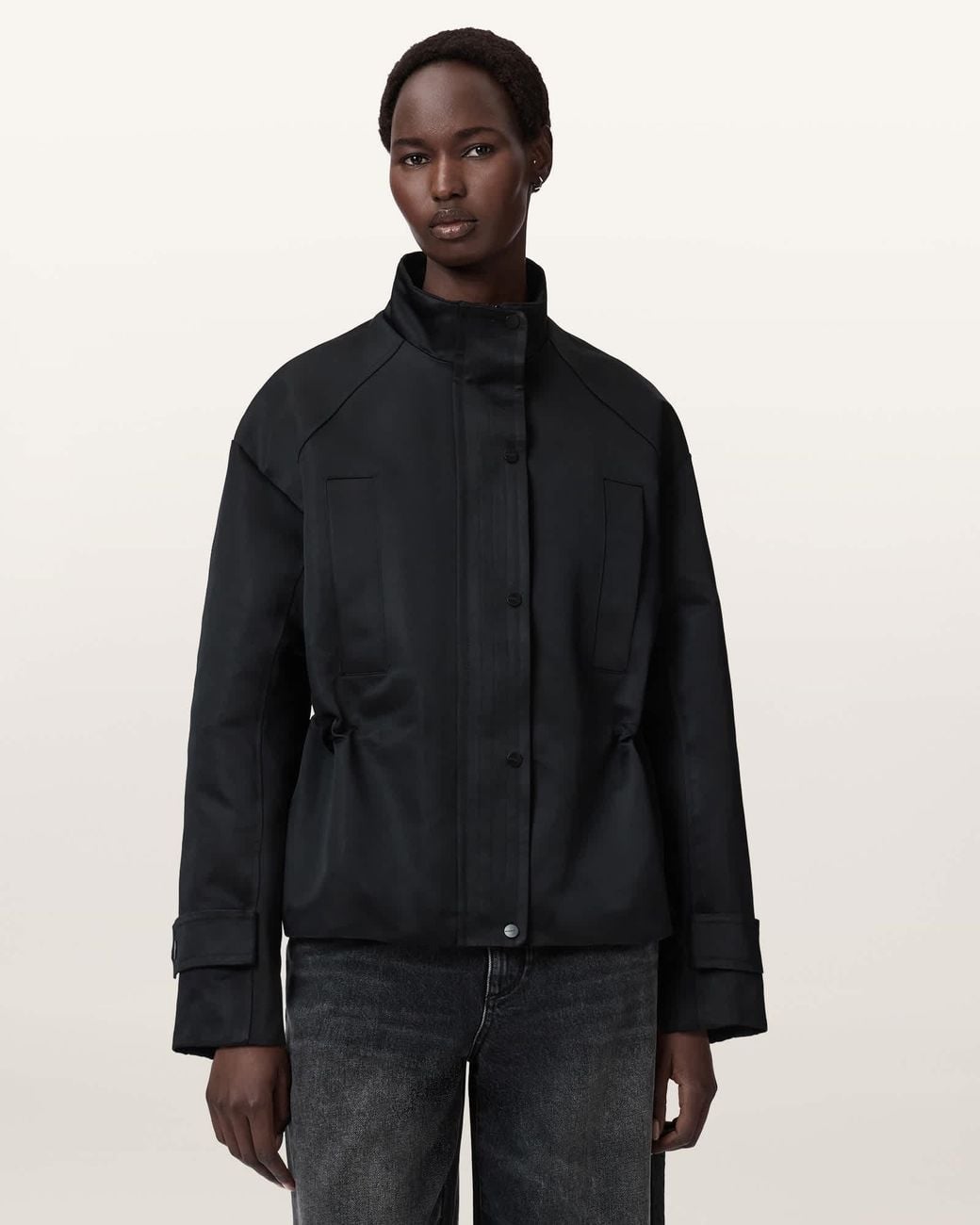 AllSaints Black Luellah Oversized Jacket