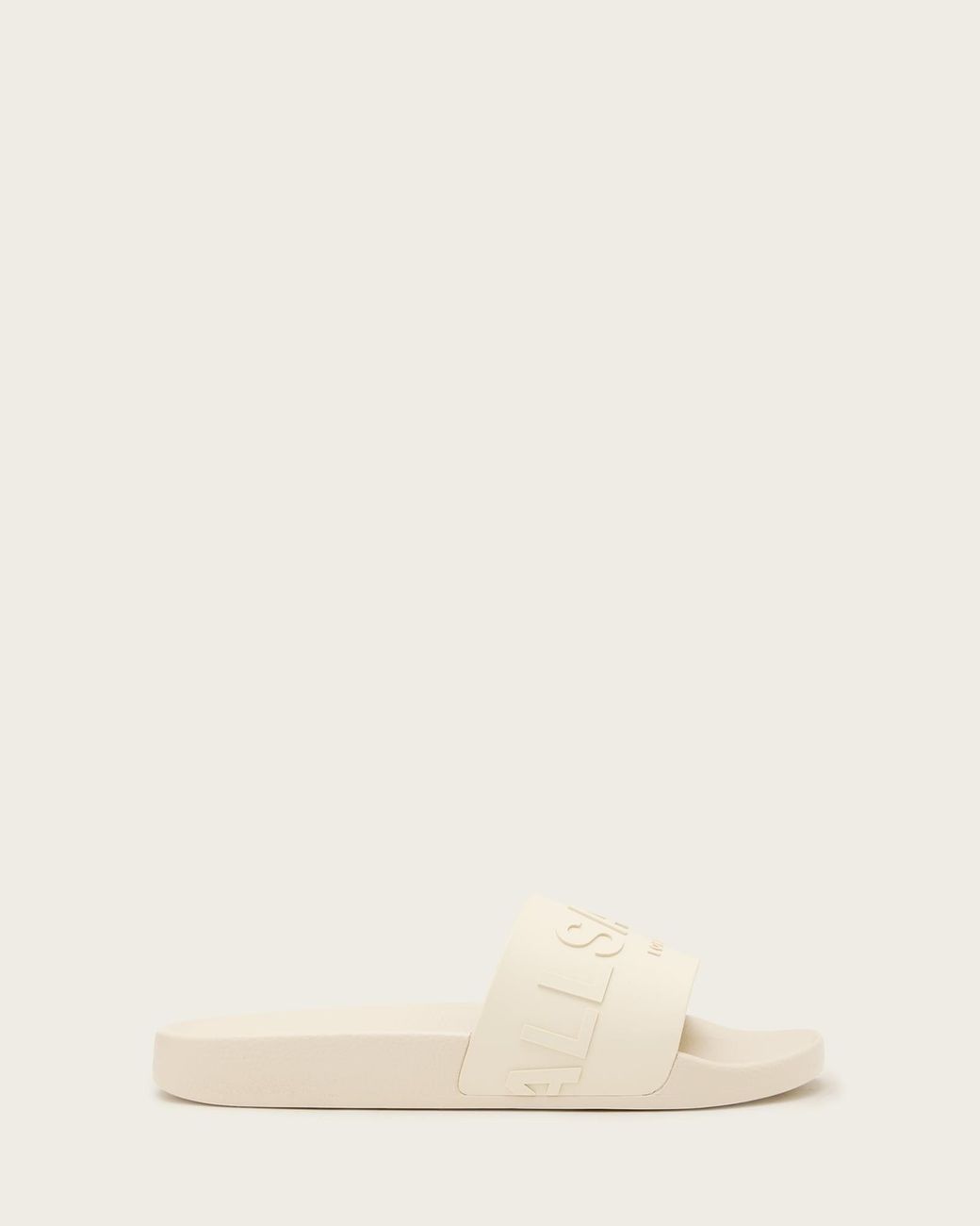 AllSaints Natural Biggy Slip On Logo Sliders