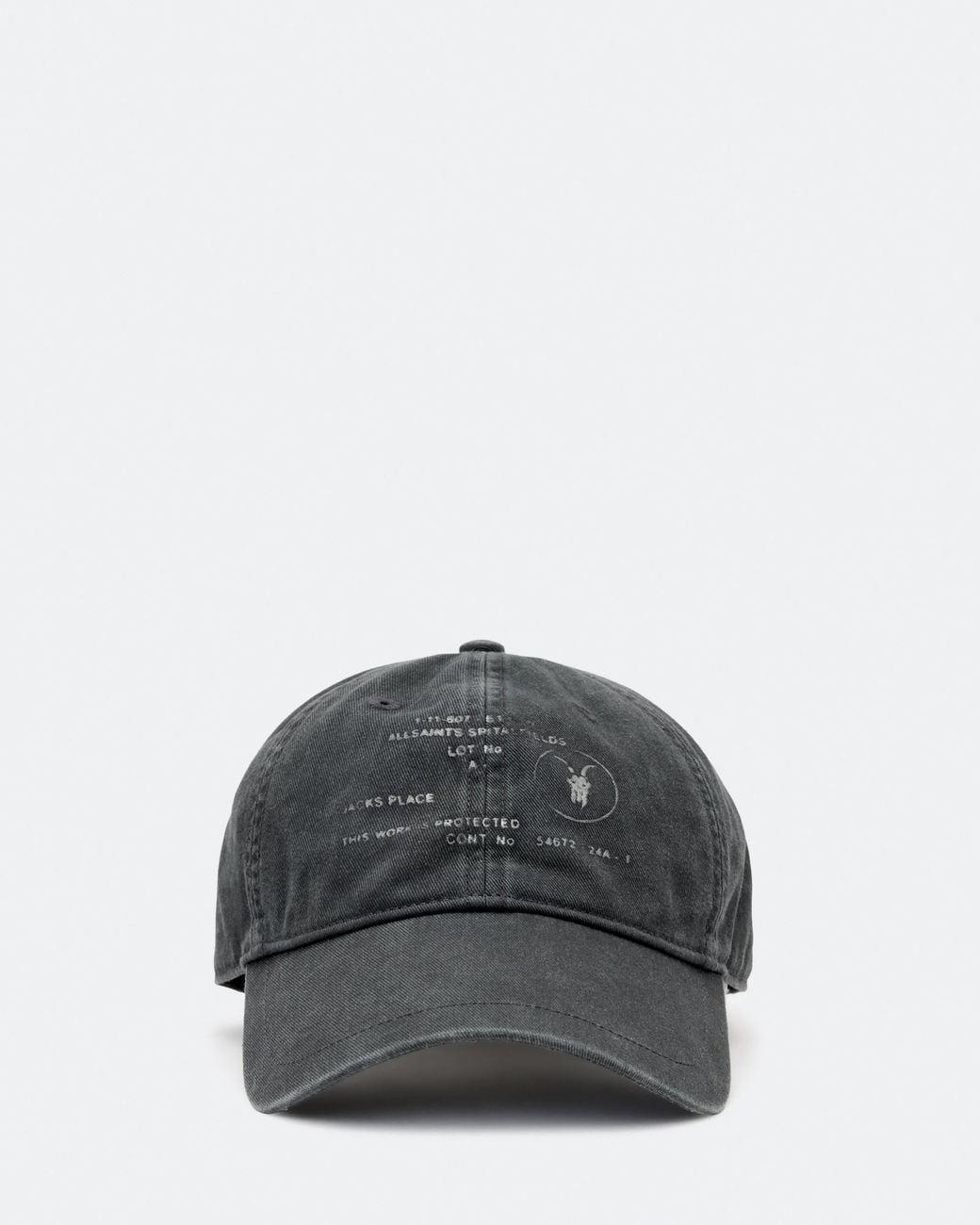 AllSaints Black Spitalfields Cotton Baseball Cap for men