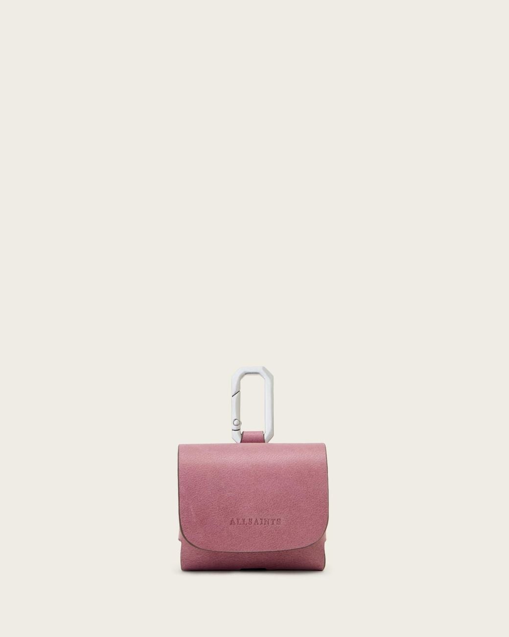 AllSaints Pink Airpod Leather Hex Case