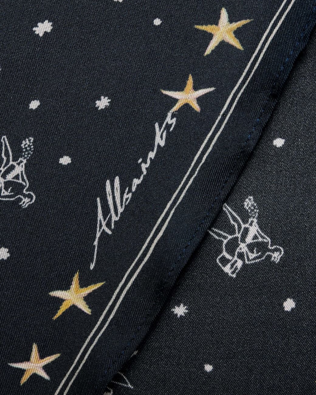 AllSaints Blue Jett Printed Diamond Silk Scarf