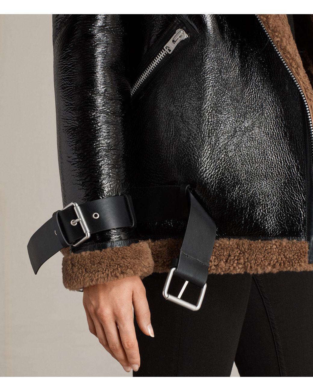 All saints hawley shearling deals jacket