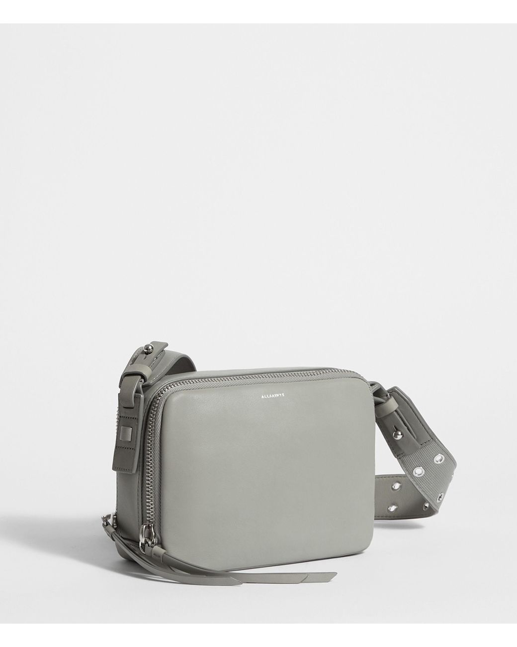 AllSaints Sid Leather Fanny Pack Crossbody Bag in Gray Lyst