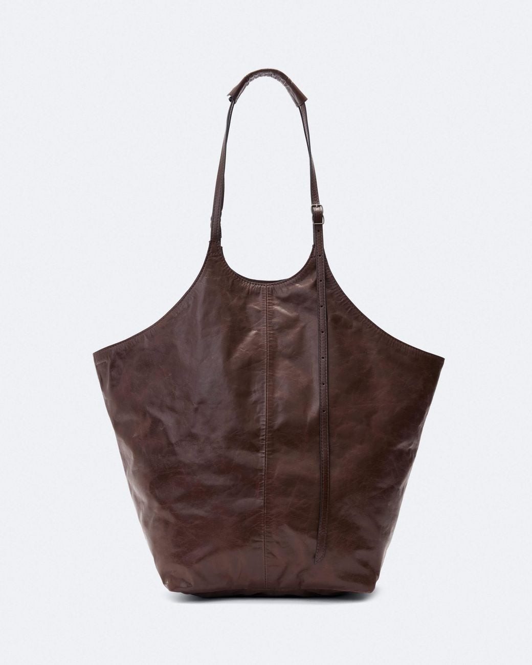 AllSaints Brown Siloh Leather Magazine Tote Bag