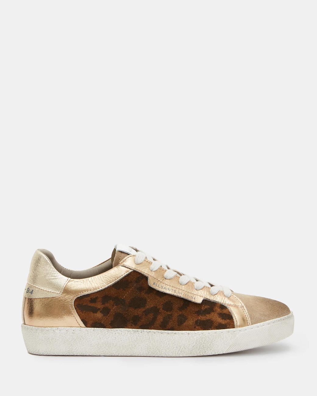 AllSaints Multicolor Sheer Leopard Print Leather Trainers