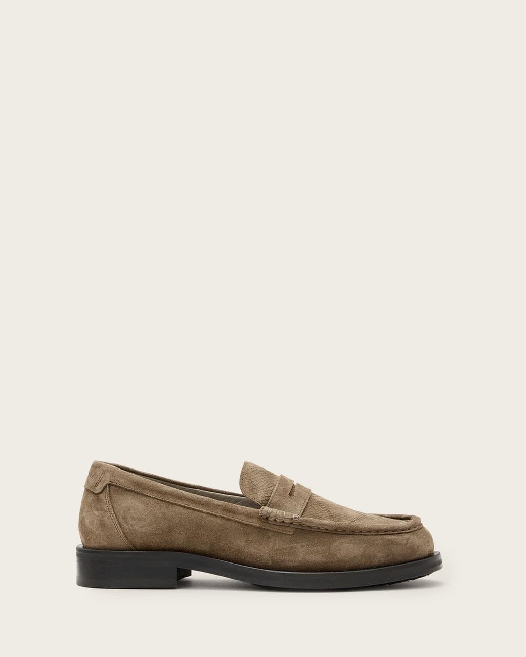 AllSaints White Cow Suede Bloom Suede Loafers, /Us 9/Eu 42 for men