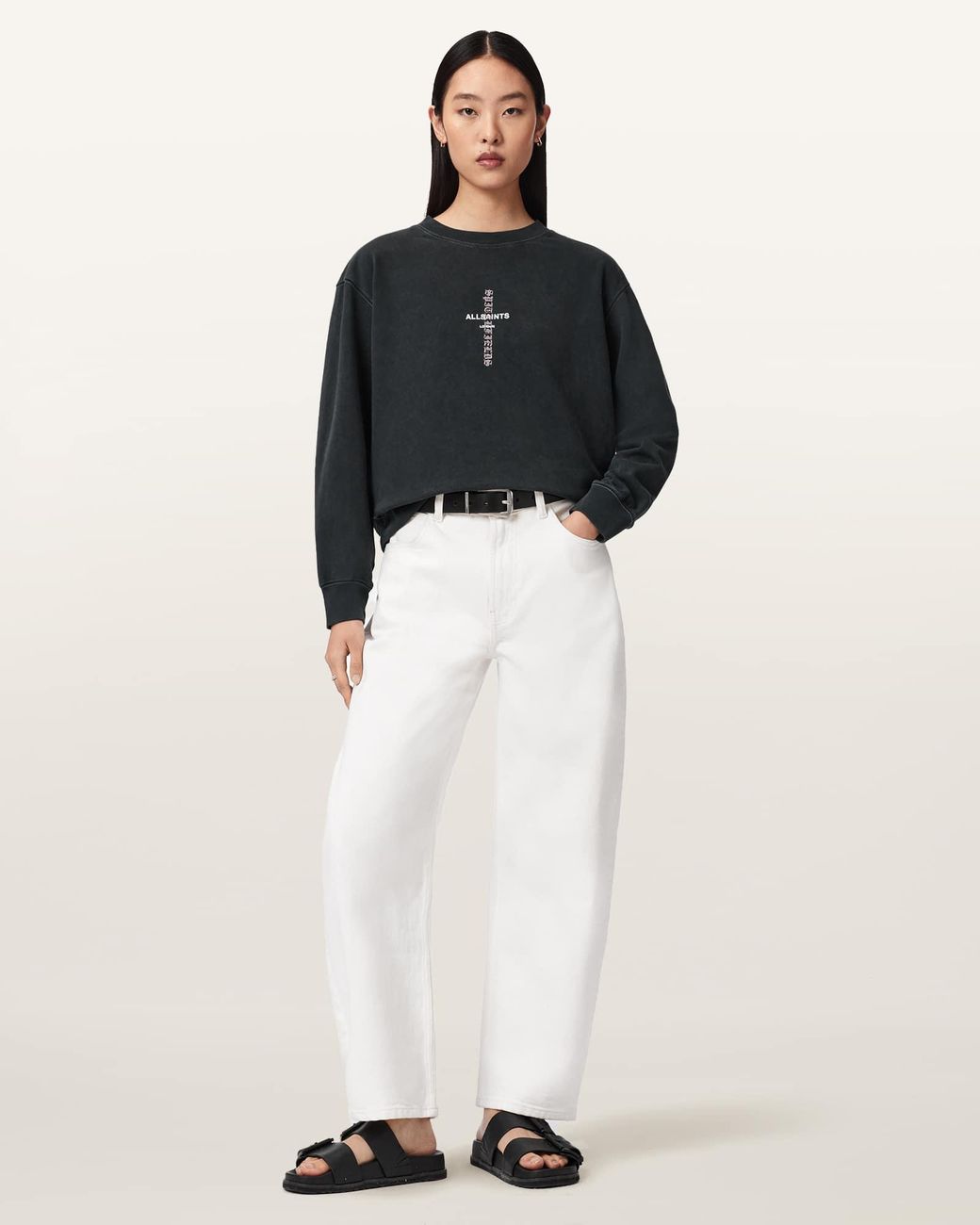 AllSaints Black Knox Pippa Sweatshirt