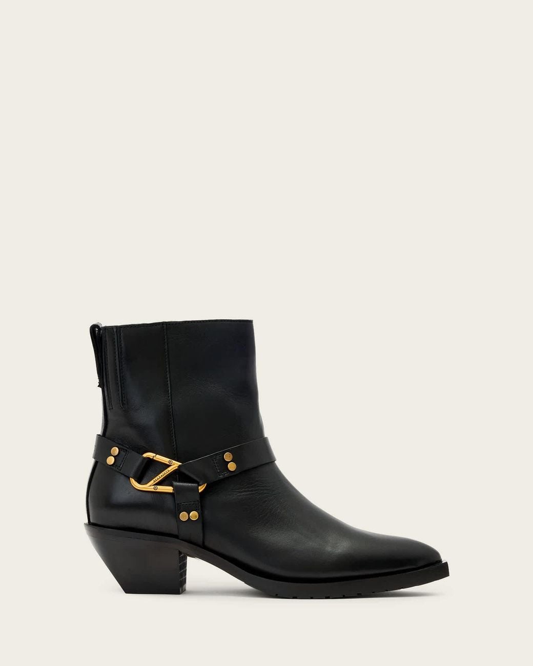 AllSaints Black Fox Carabiner Leather Boot