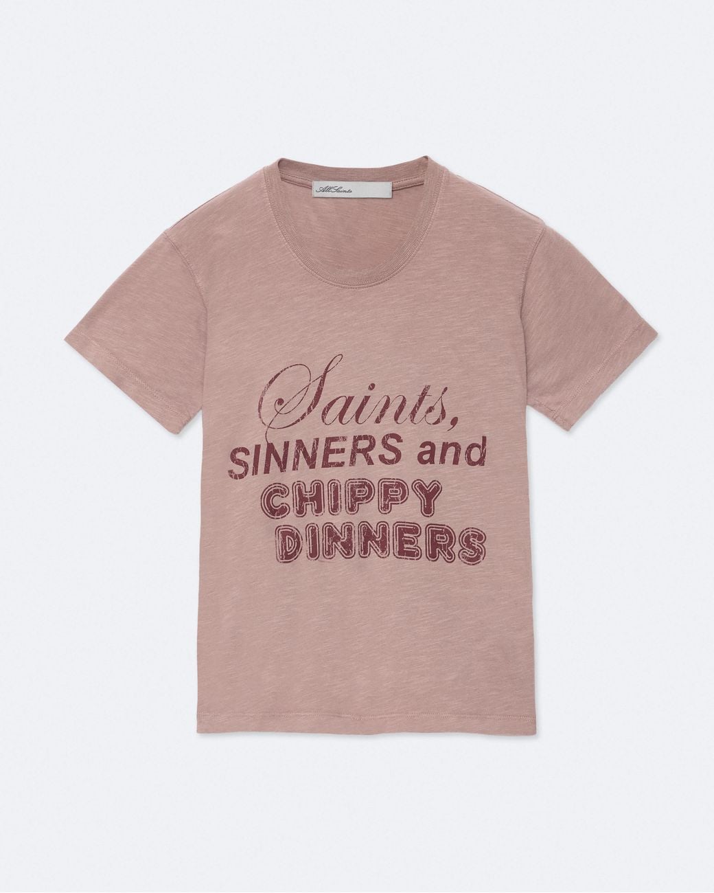AllSaints Pink Chippy Hela Slim-Fit T-Shirt