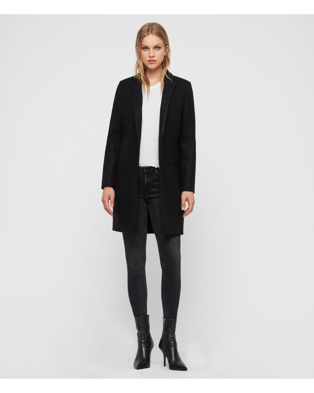 AllSaints Leni Lea Coat in Black Lyst