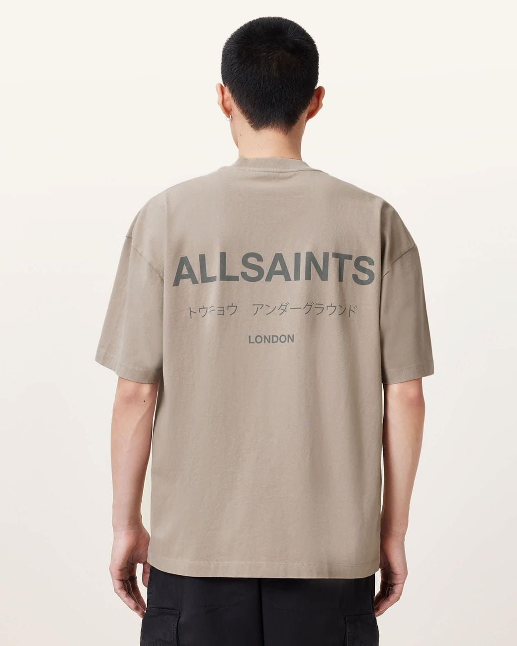 AllSaints Natural Underground Oversized Crew Neck T-Shirt for men