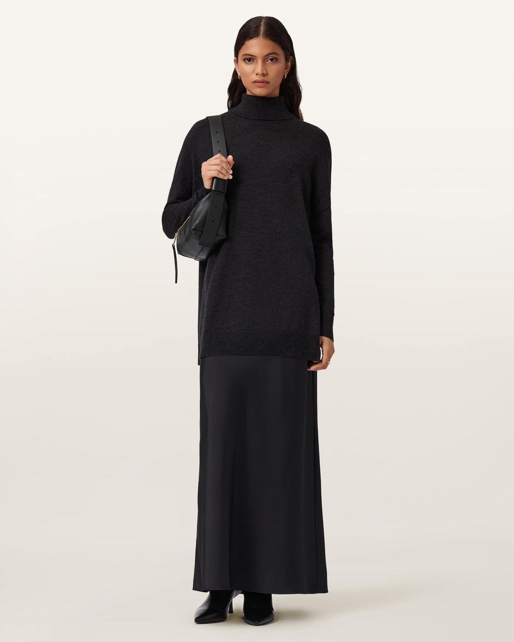 AllSaints Black Juno 2-In-1 Dress