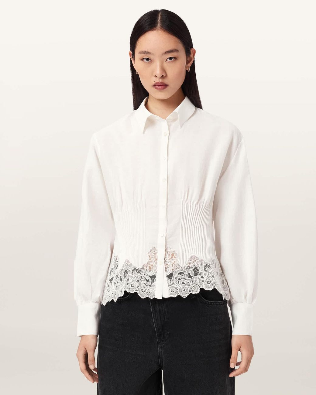 all saints dress shirt Men's Shirts | Relaxed & Smart Casual Shirts | ALLSAINTS The AllSaints Hawthorne long sleeve logo shirt in white is an essential addition to any wardrobe AllSaints Linen Carol Long Sleeve