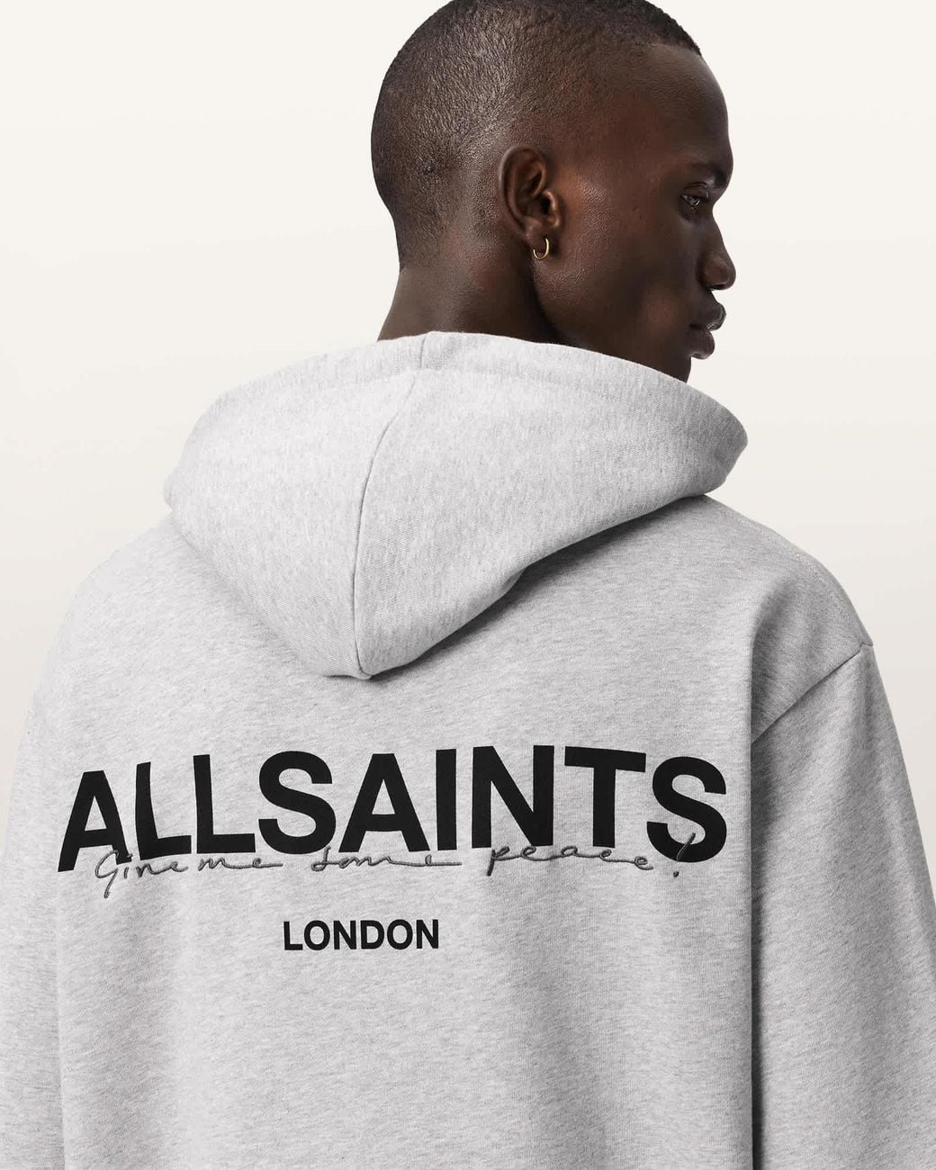 AllSaints Gray Halcyon Hoodie for men