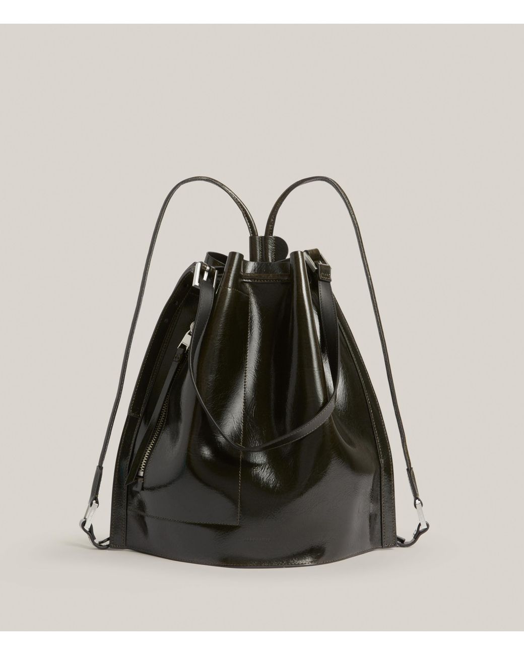 AllSaints Alpha Leather Backpack in Black | Lyst