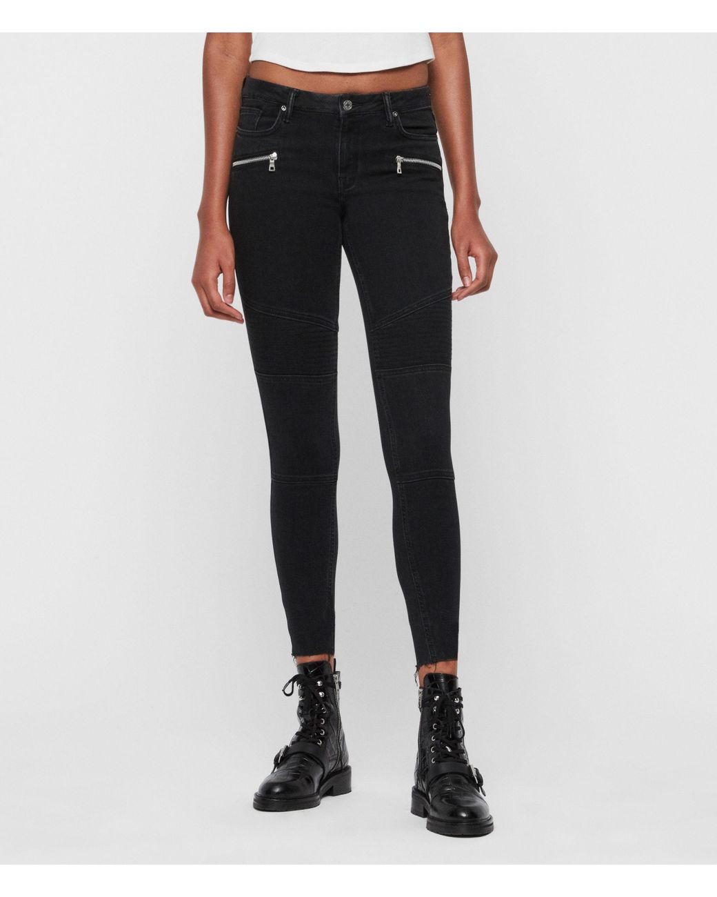 Grace Biker Mid-rise Cropped Jeans 