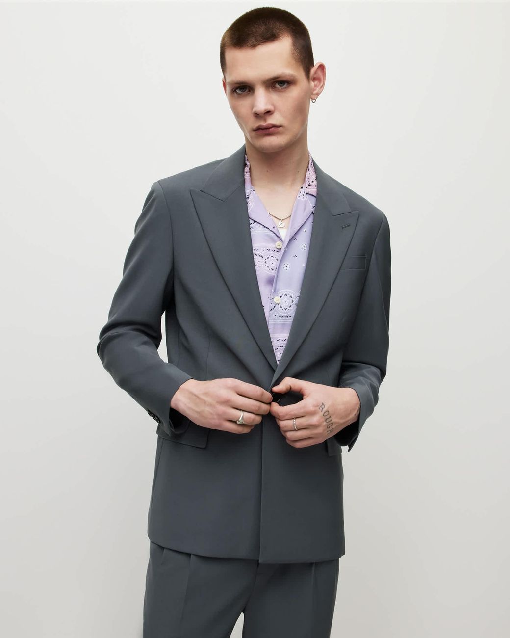 AllSaints Blue Berto Blazer, for men