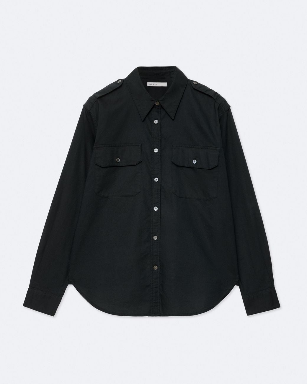 AllSaints Black Maven Relaxed-Fit Military Shirt
