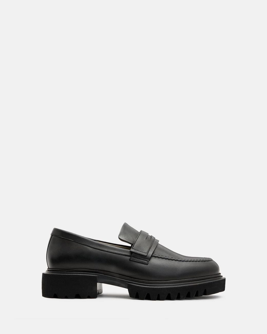 AllSaints Black Vinni Chunky Leather Loafers for men