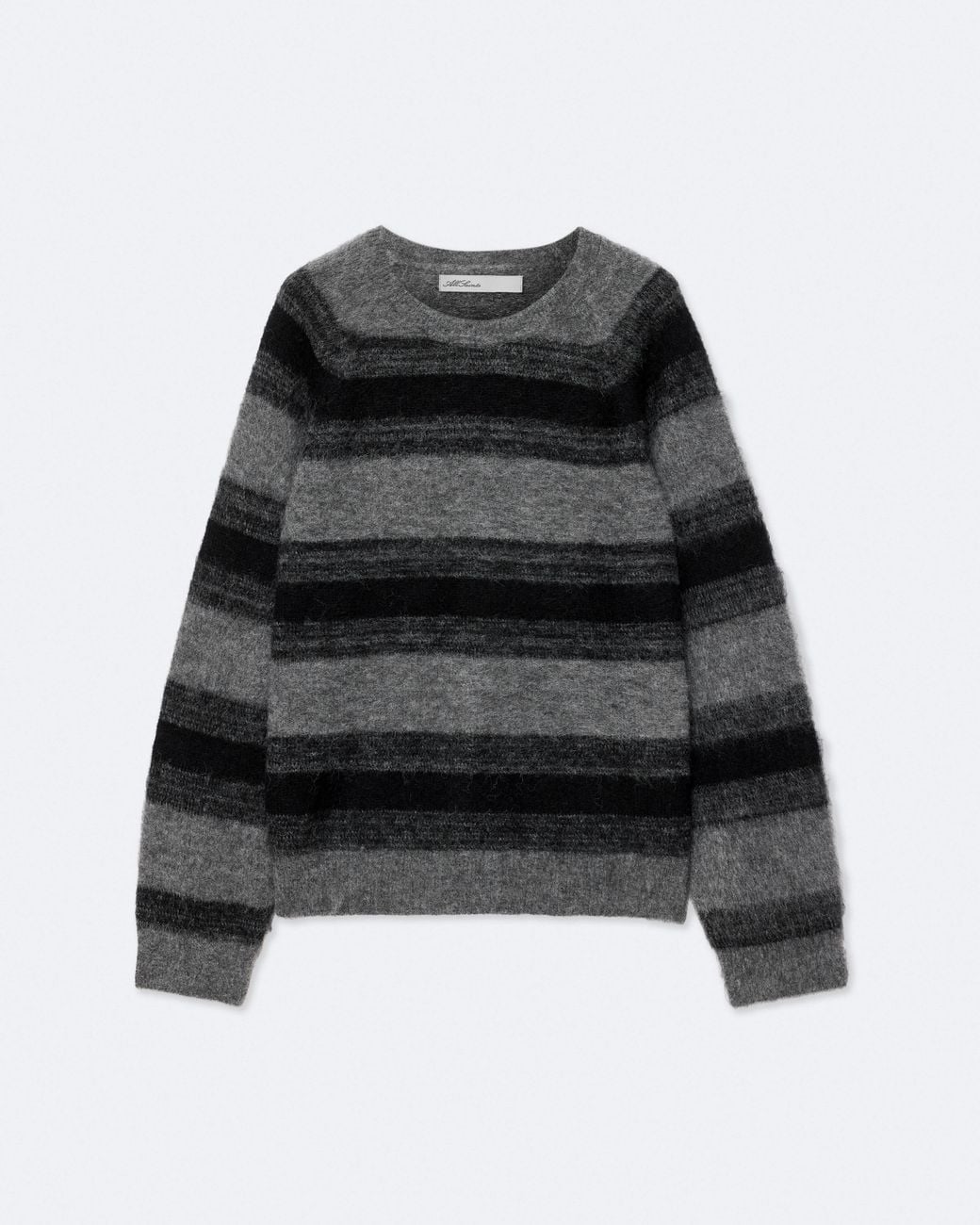 AllSaints Black Senner Wool-Blend Striped Sweater for men
