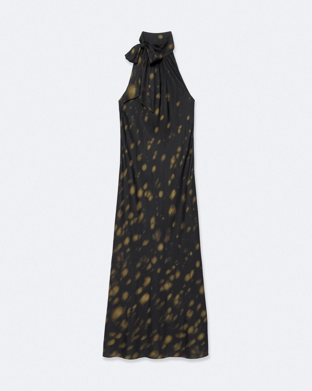 AllSaints Black Beril Silk-Blend Maxi Dress