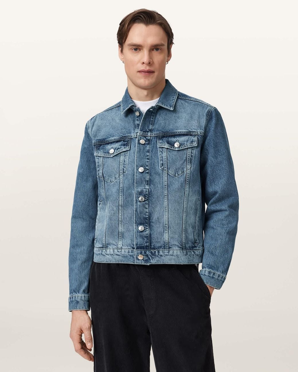 AllSaints Blue Inveroy Denim Jacket for men