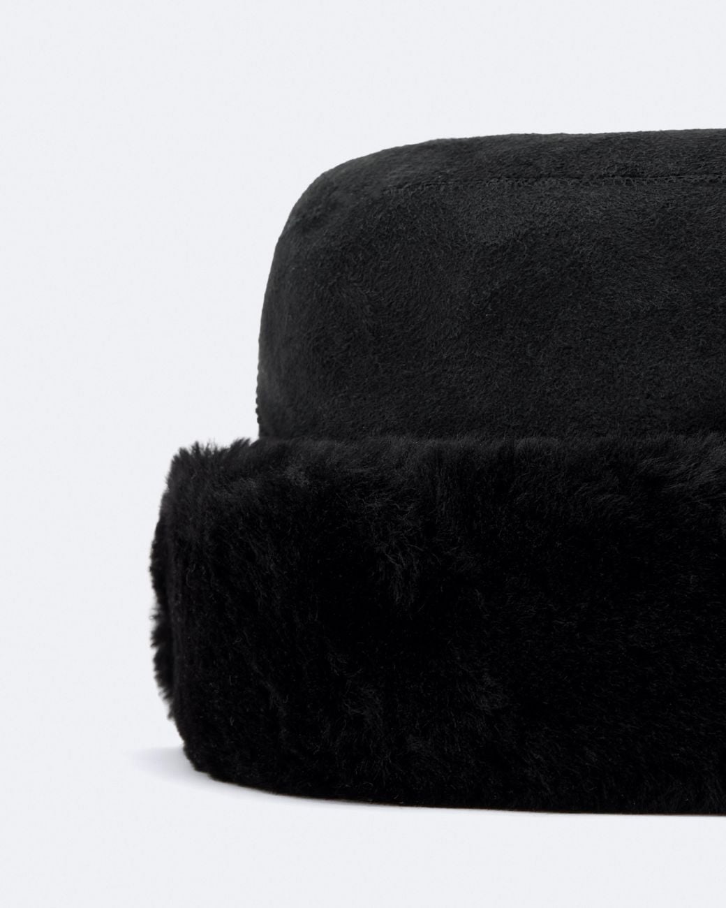 AllSaints Black Ramona Shearling Hat