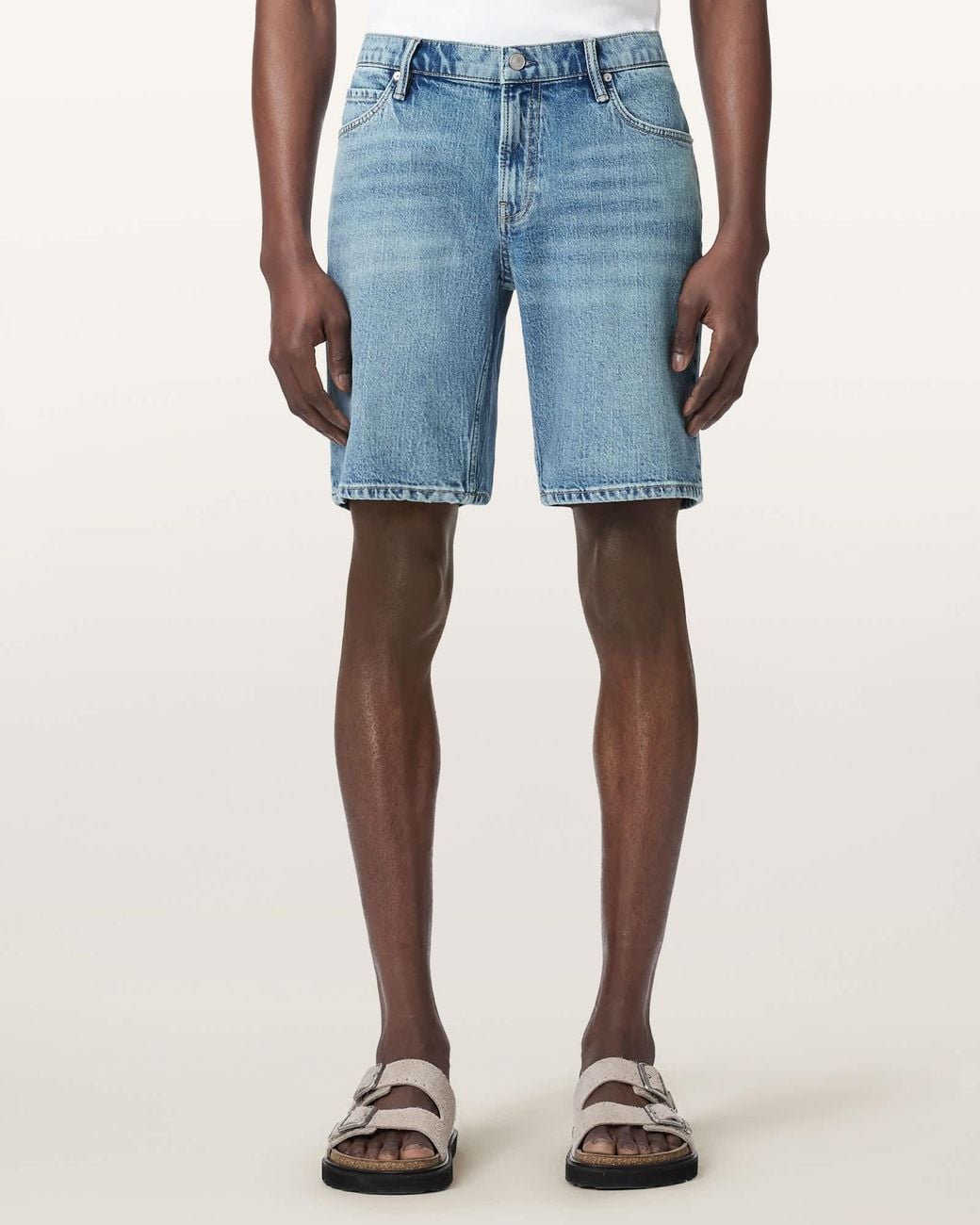 AllSaints Blue Switch Slim Fit Denim Shirts for men