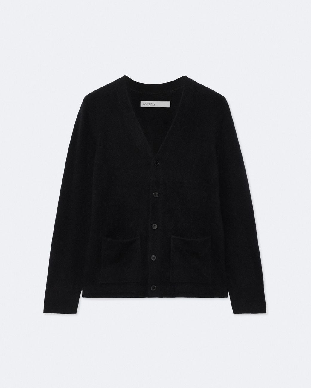 AllSaints Black Wulf Merino Wool Cardigan for men