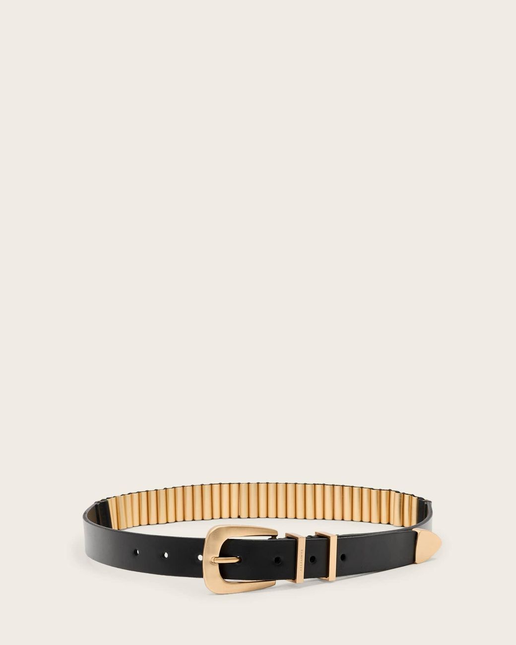 AllSaints Natural Tess Skinny Leather Belt