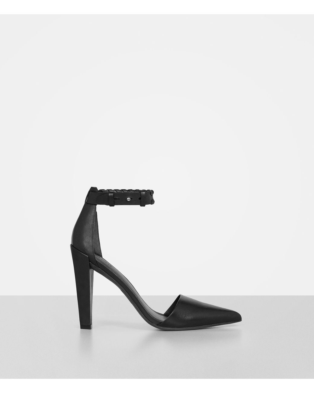 AllSaints Leather Gabie Sandal in Black | Lyst