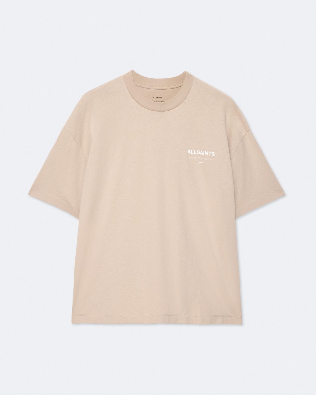 AllSaints Pink Underground Oversized Crew Neck T-Shirt for men