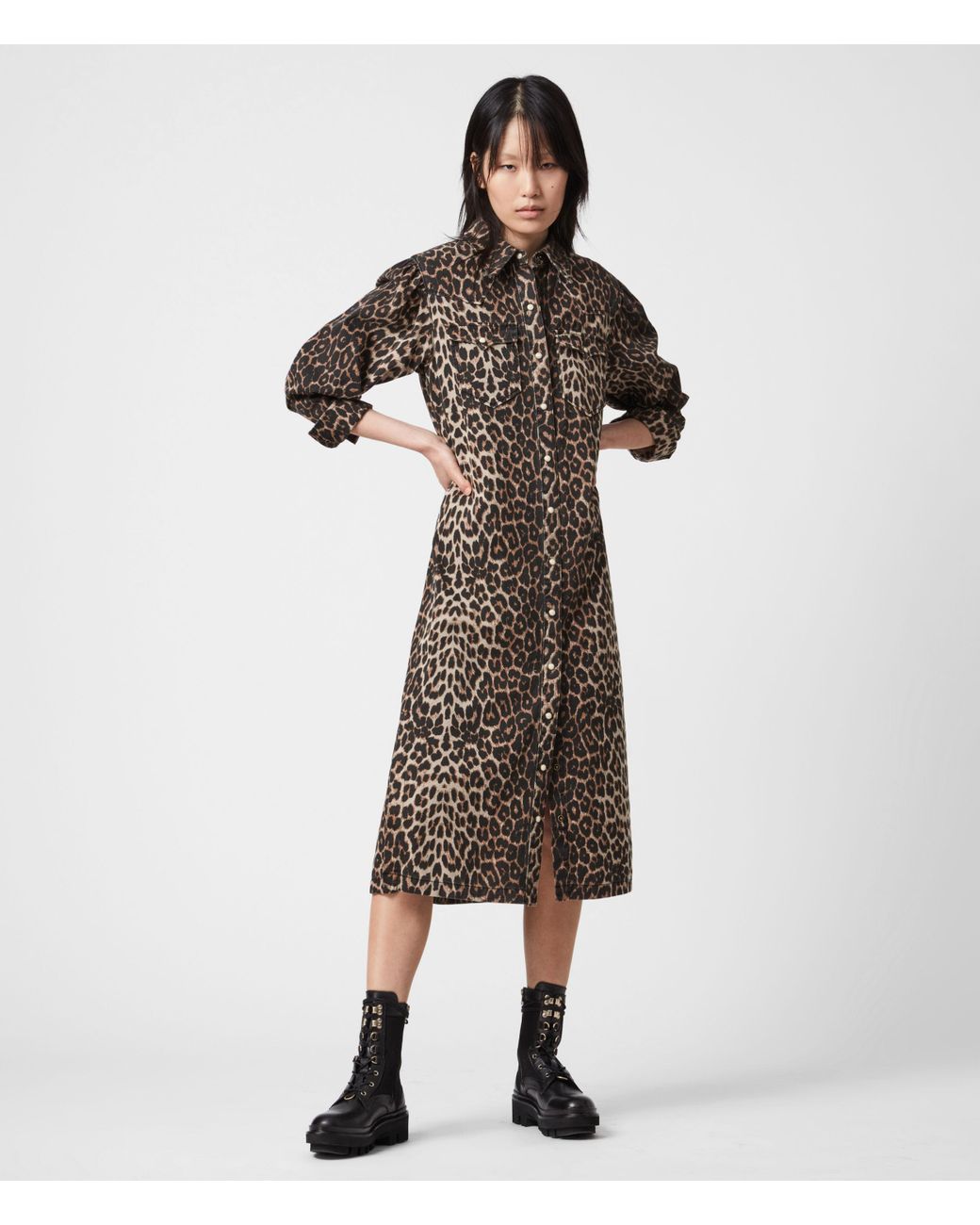 AllSaints Ezra Animal Denim Dress | Lyst Australia