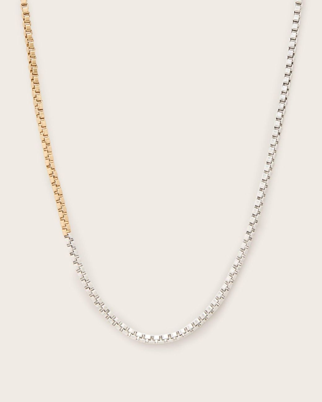 AllSaints Natural Box Two Tone Necklace