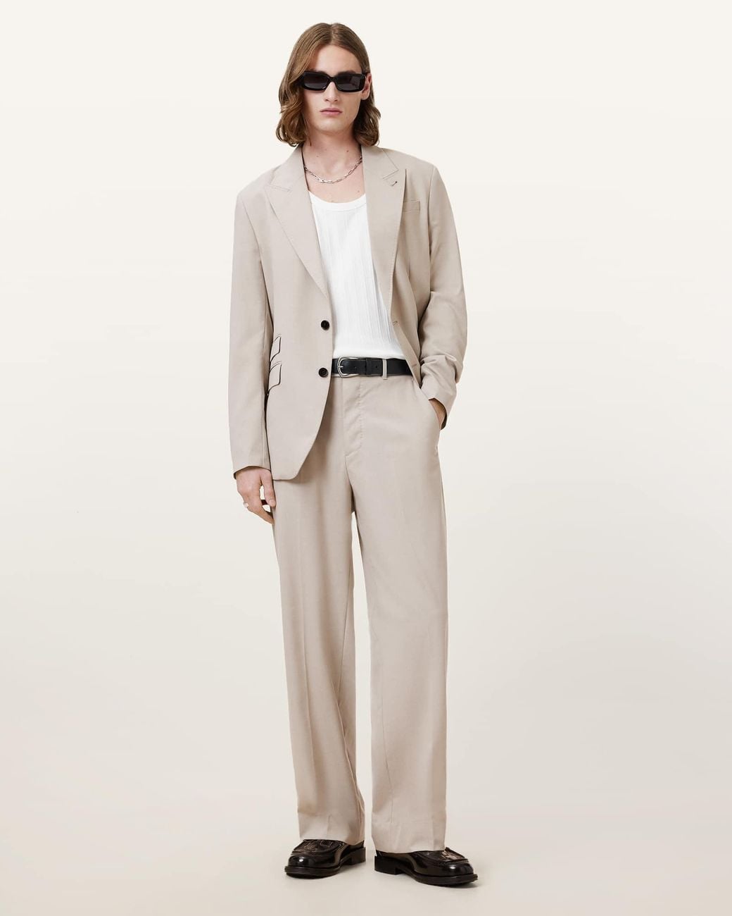AllSaints Natural Gallow Relaxed Fit Blazer for men