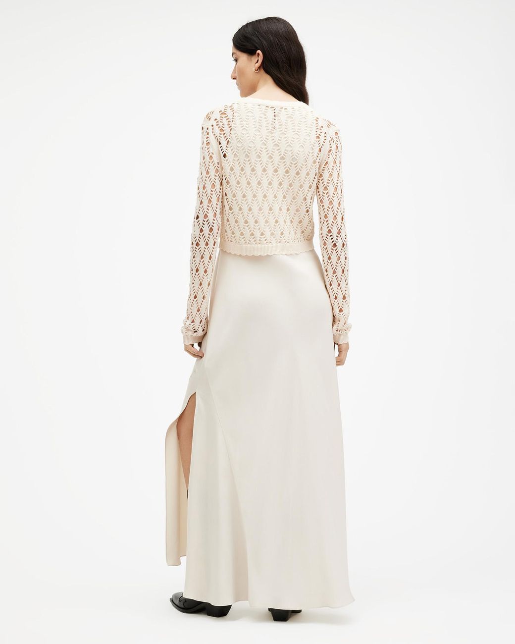 all saints crochet dress All Saints All Saints Beaded Crochet Dress White main image 0