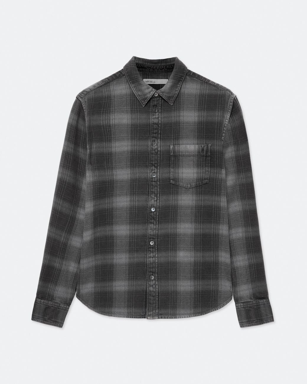 AllSaints Gray Kian Relaxed-Fit Cotton Shirt for men