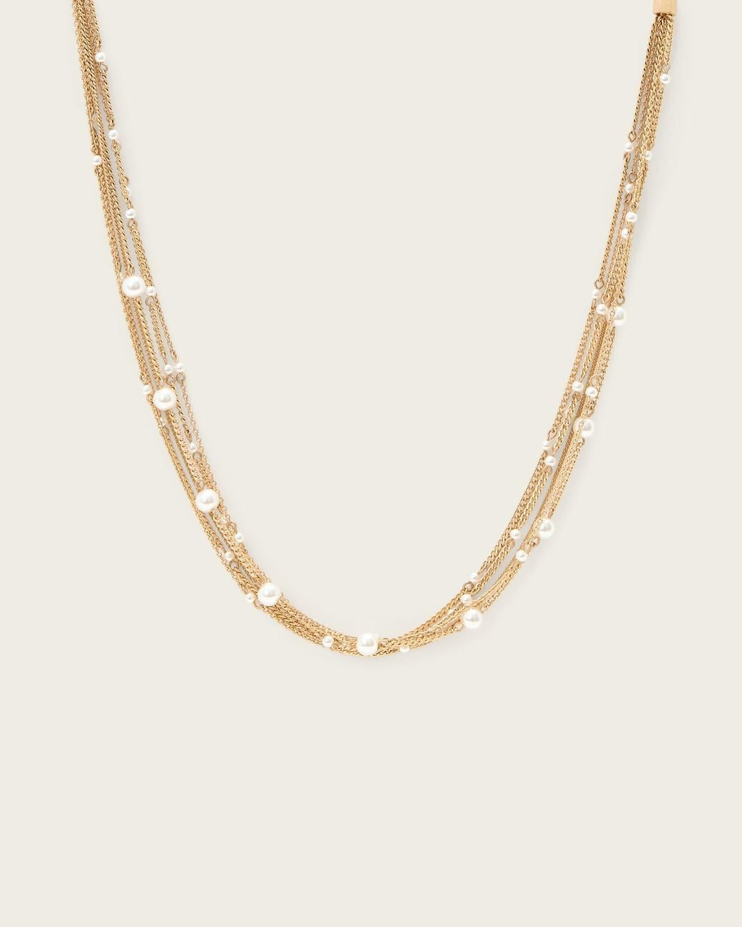 AllSaints Natural Rae Multi Chain Necklace