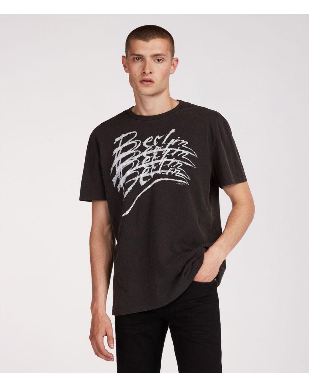 Ingenieros papa Humedad AllSaints Cotton Berlin Crew T-shirt in Vintage Black (Black) for Men |  Lyst UK