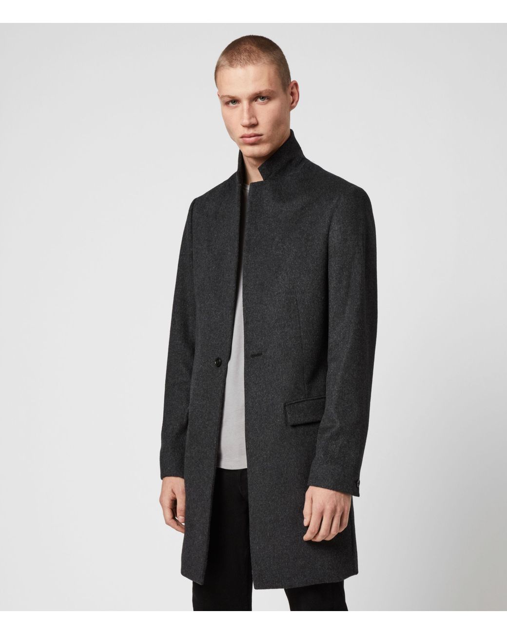 AllSaints Merton Cashmere Blend Coat in Black for Men Lyst Canada