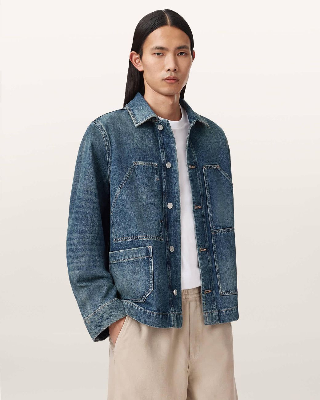 AllSaints Blue Mukesh Denim Jacket for men