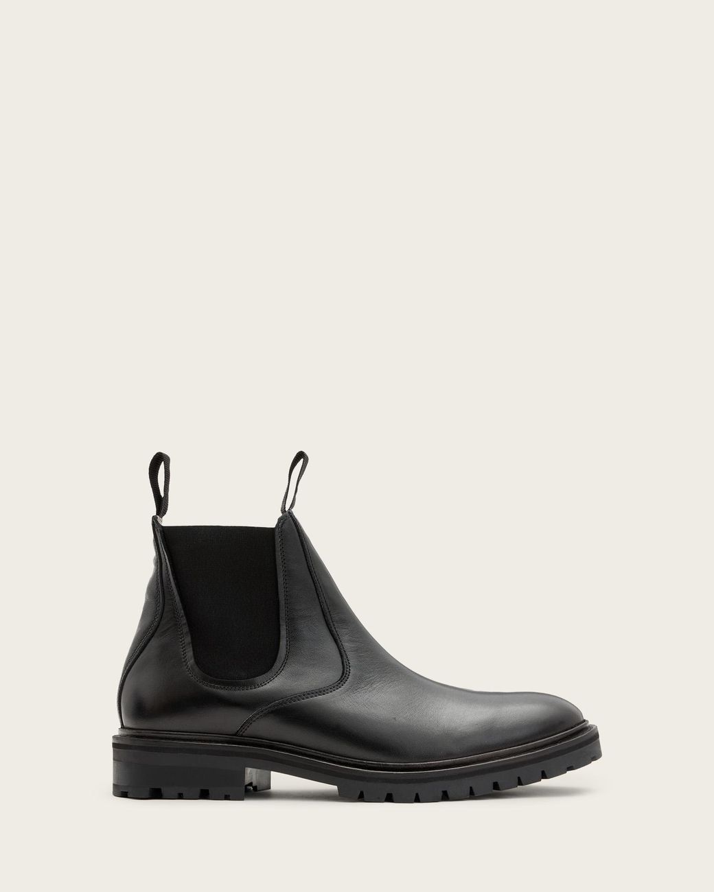 All Saintz Mens Leather Black Chunky Chelsea Boots Sz 45 Black AllSaints Leather Boots for Men for Sale | Shop New  main image 3