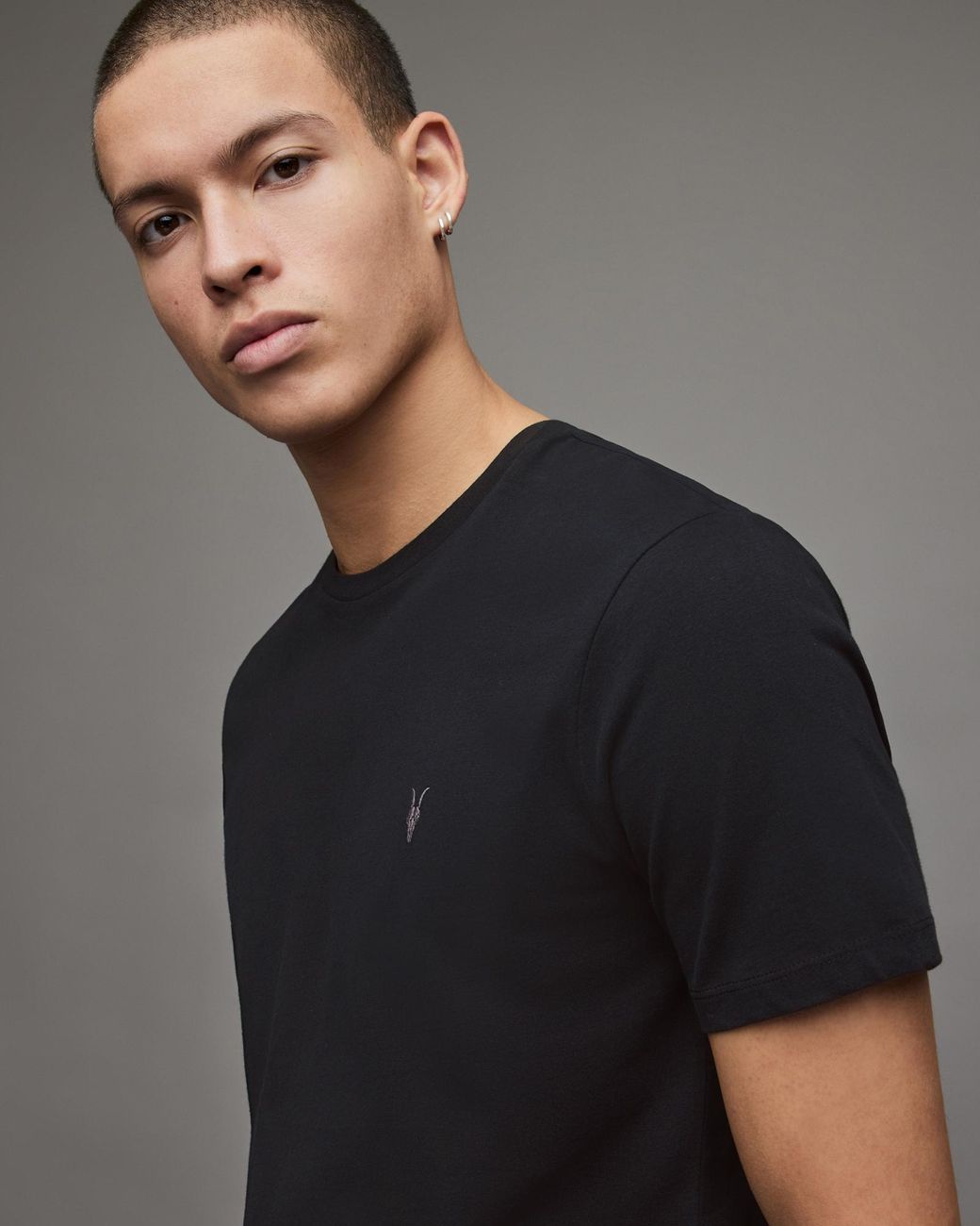 AllSaints Men's Cotton Regular Fit Slim Brace Tonic Short Sleeve Crew T- shirt Grey Size: Xs in Black for Men | Lyst Australia